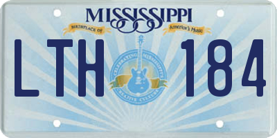 MS license plate LTH184