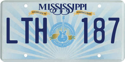 MS license plate LTH187