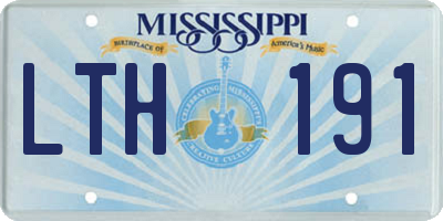 MS license plate LTH191