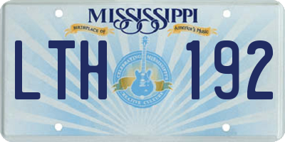 MS license plate LTH192