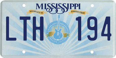 MS license plate LTH194