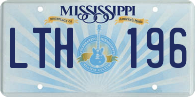 MS license plate LTH196