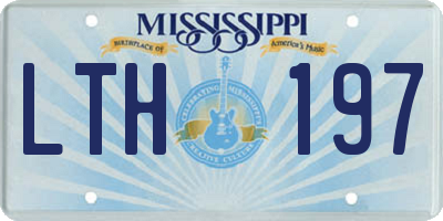 MS license plate LTH197