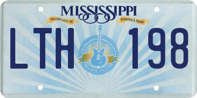 MS license plate LTH198