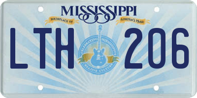 MS license plate LTH206