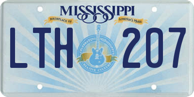MS license plate LTH207