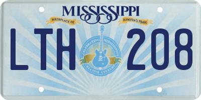 MS license plate LTH208