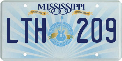 MS license plate LTH209
