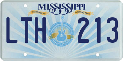 MS license plate LTH213