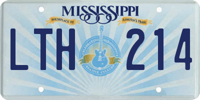 MS license plate LTH214