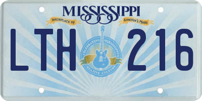 MS license plate LTH216