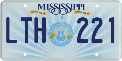 MS license plate LTH221