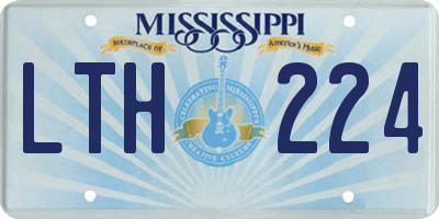 MS license plate LTH224
