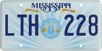 MS license plate LTH228