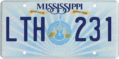 MS license plate LTH231