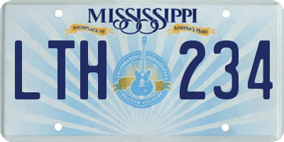 MS license plate LTH234