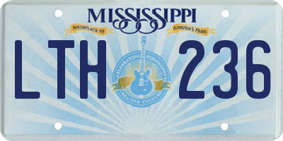 MS license plate LTH236