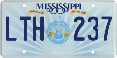 MS license plate LTH237