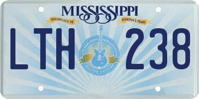 MS license plate LTH238