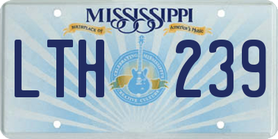 MS license plate LTH239