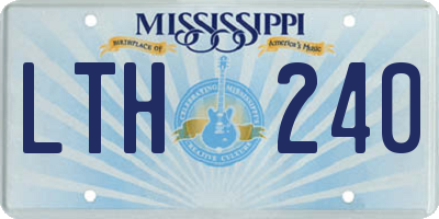MS license plate LTH240