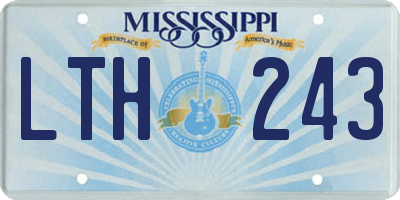 MS license plate LTH243