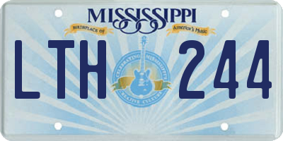MS license plate LTH244