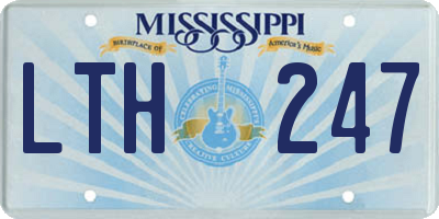 MS license plate LTH247
