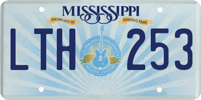 MS license plate LTH253