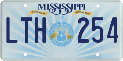 MS license plate LTH254