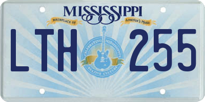 MS license plate LTH255