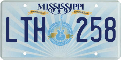 MS license plate LTH258