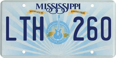 MS license plate LTH260