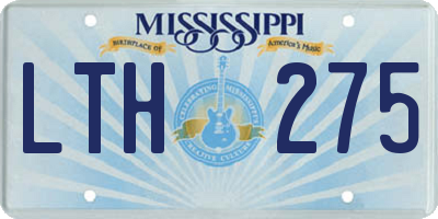 MS license plate LTH275