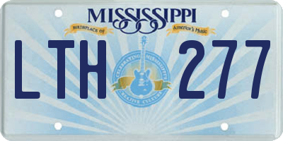 MS license plate LTH277