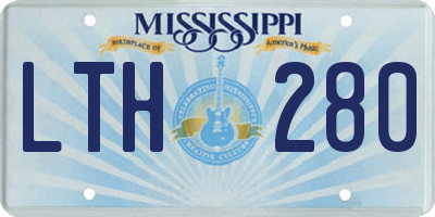 MS license plate LTH280