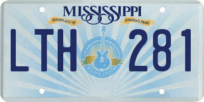 MS license plate LTH281