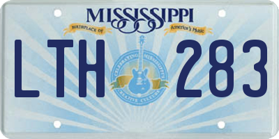 MS license plate LTH283