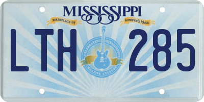 MS license plate LTH285