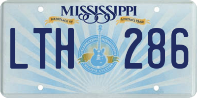 MS license plate LTH286