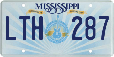 MS license plate LTH287