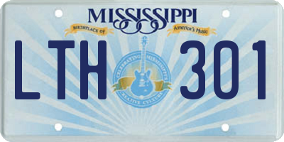MS license plate LTH301