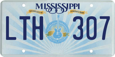 MS license plate LTH307
