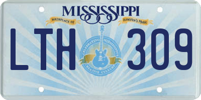 MS license plate LTH309
