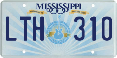 MS license plate LTH310