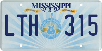 MS license plate LTH315