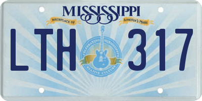 MS license plate LTH317