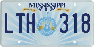 MS license plate LTH318