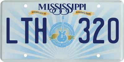 MS license plate LTH320