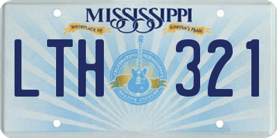MS license plate LTH321